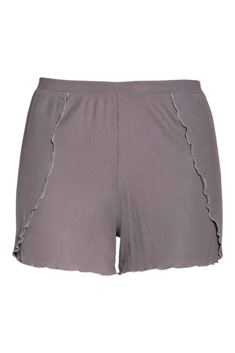 Second Skin Rib Pajama Shorts, Alternate, color, RABBITT