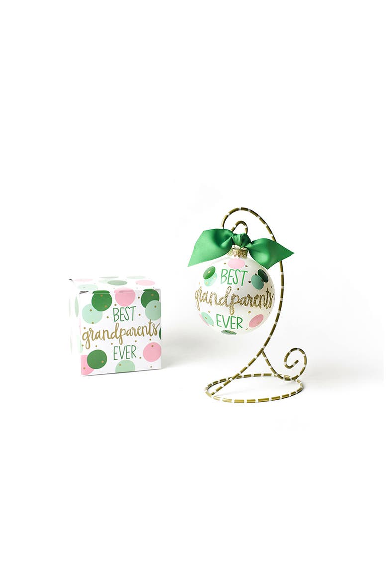 Best Grandparents Glass Ornament with Stand, Main, color, White