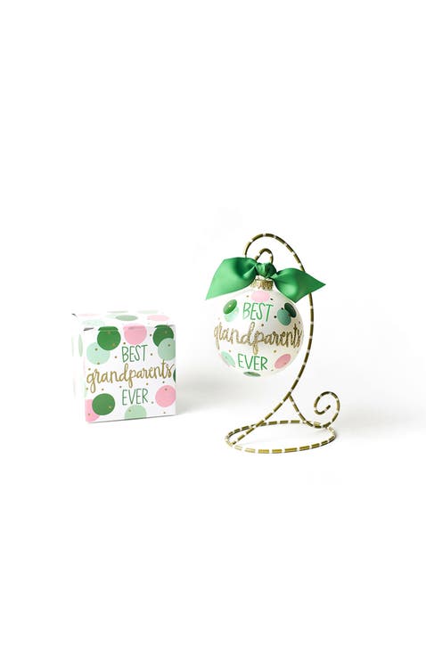 Best Grandparents Glass Ornament with Stand