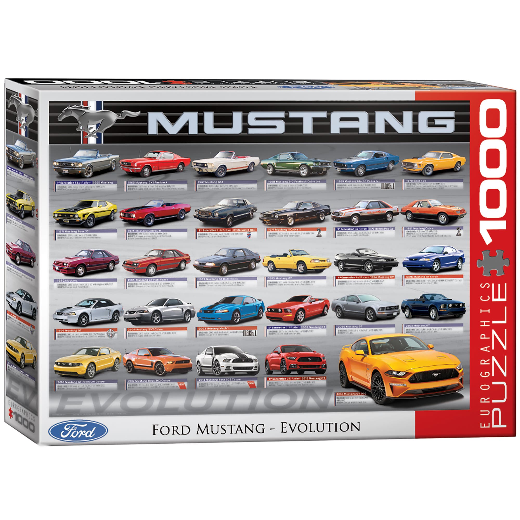 Eurographics Ford Mustang Evolution 50th Anniversary Puzzle, 1000 Pieces in Multicolored 