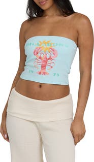Billabong Cocoa Graphic Strapless Top