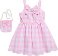 Rare Editions Kids' Check Dress & Bag