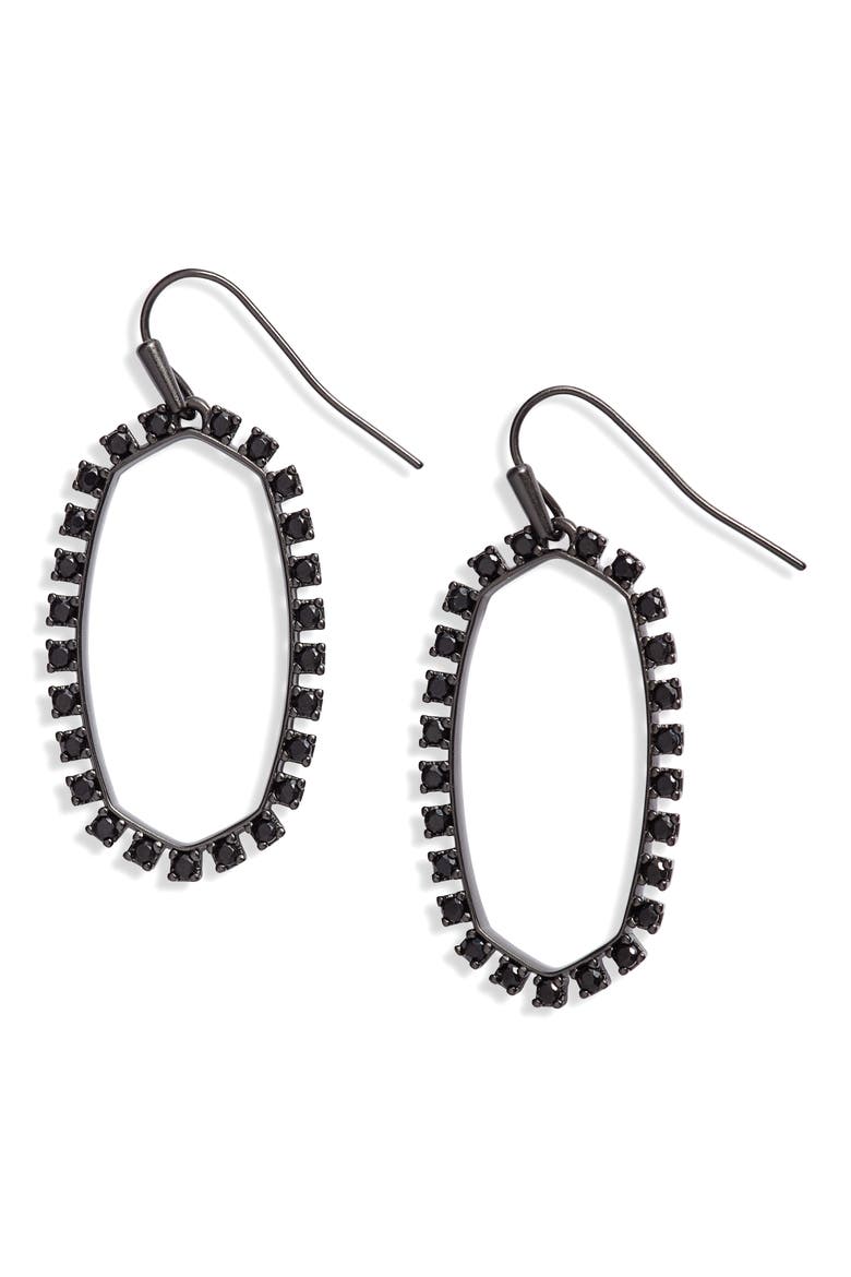 Elle Cubic Zirconia Earrings, Main, color, GUNMETAL BLACK SPINEL