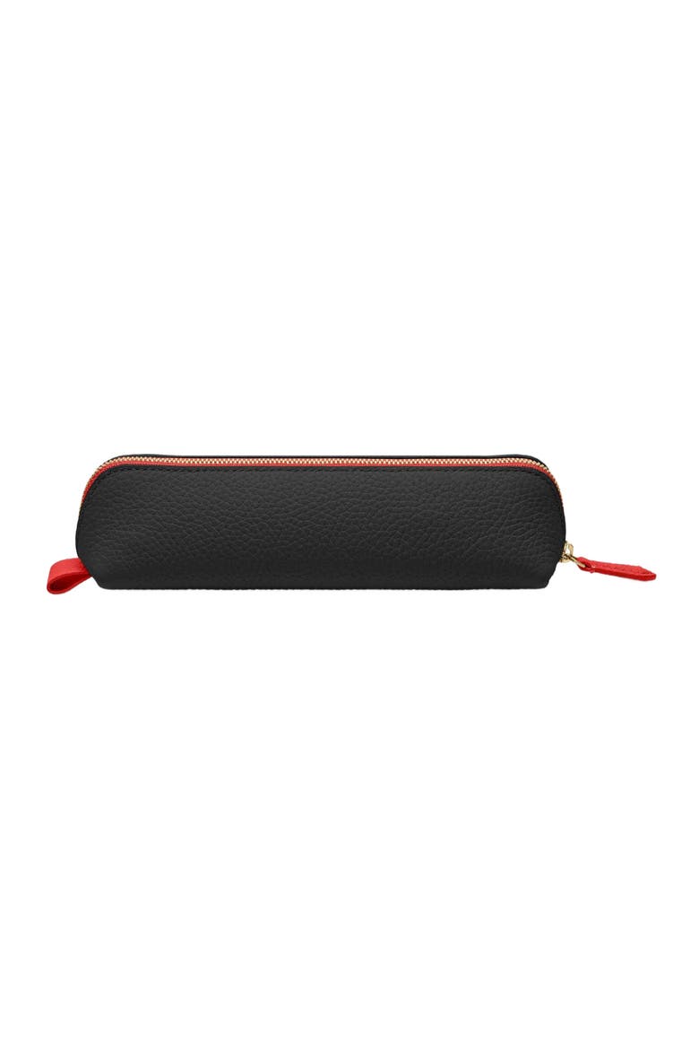 Leather Pencil Case, Alternate, color, Rouge Noir