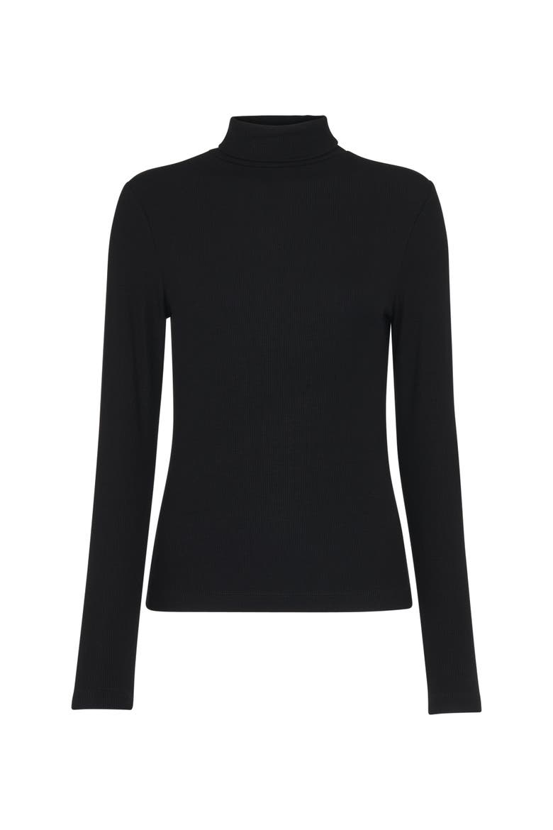 Essential Ribbed Polo Top, Alternate, color, Black