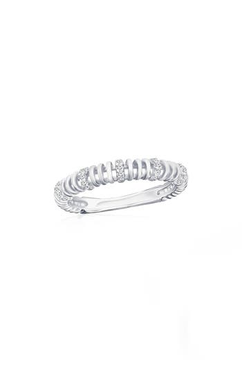 Simona Cubic Zirconia Wire Ring In Silver