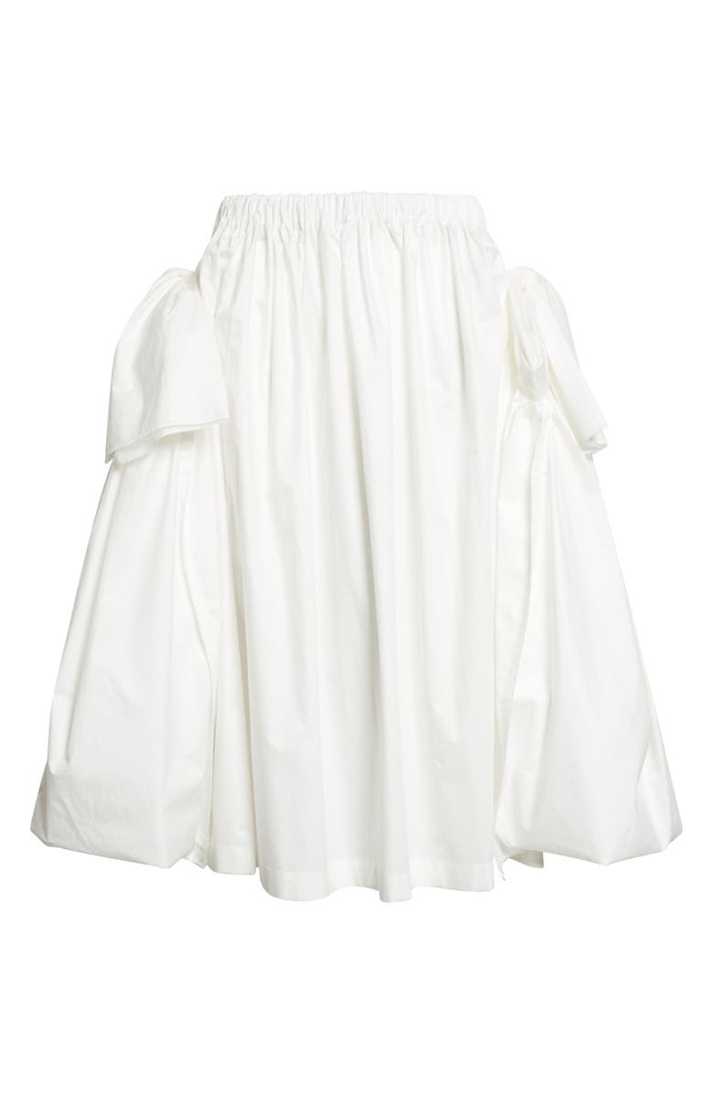 Tao Comme des Garçons Bow Detail Gathered Tumbled Cotton Skirt, Main, color, White