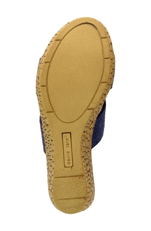 David Tate Vibe Wedge Slide Sandal In Navy