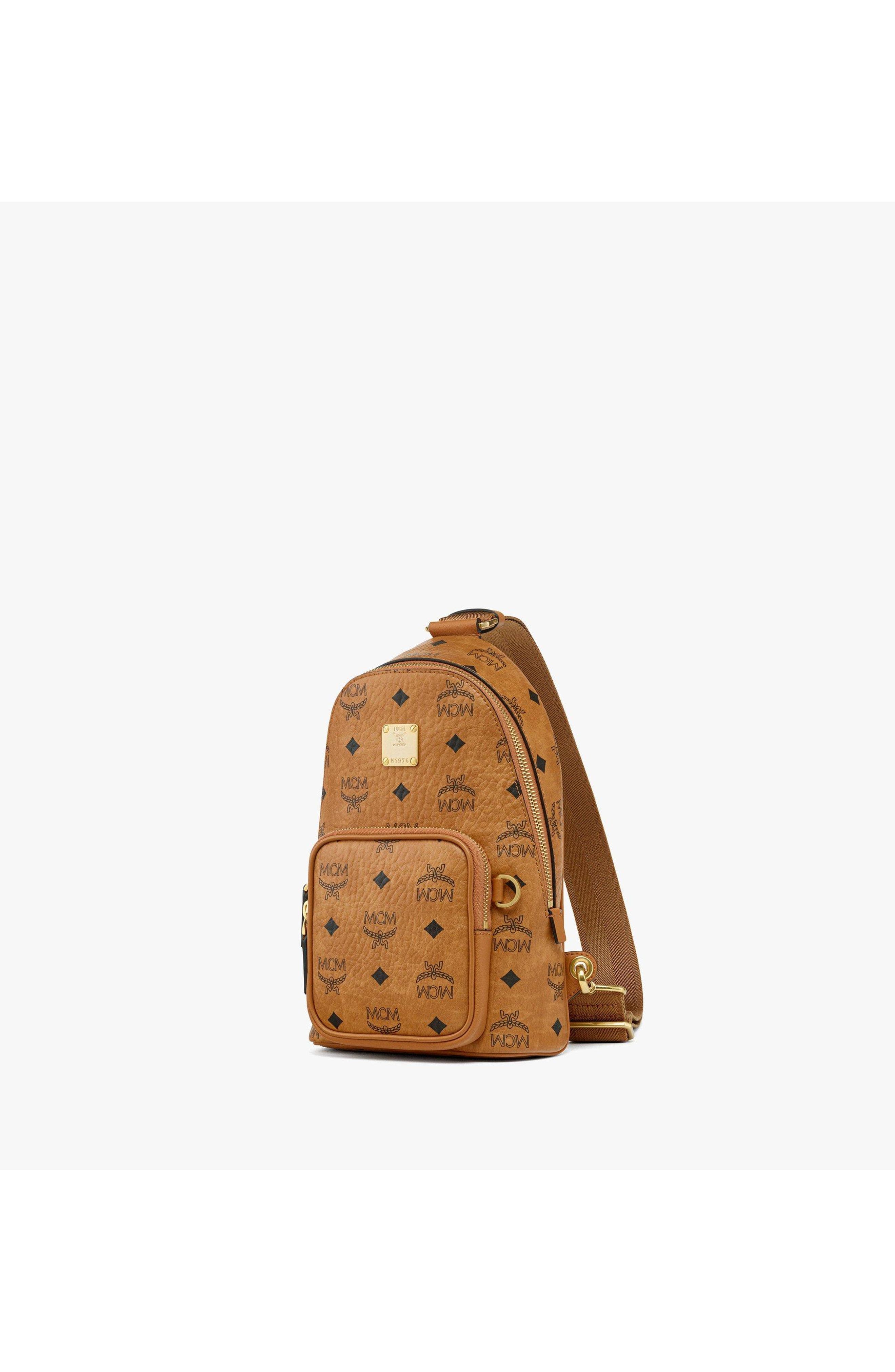 X-Mini Aren Sling Bag in Visetos, Alternate, color, Cognac