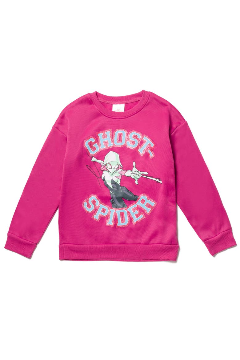 Spider-Gwen Spider-Man Fleece Sweatshirt & Pants Set, Alternate, color, Purple