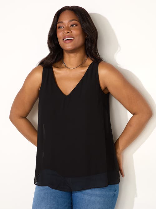 Live Unlimited Chiffon V Neck Swing Vest
