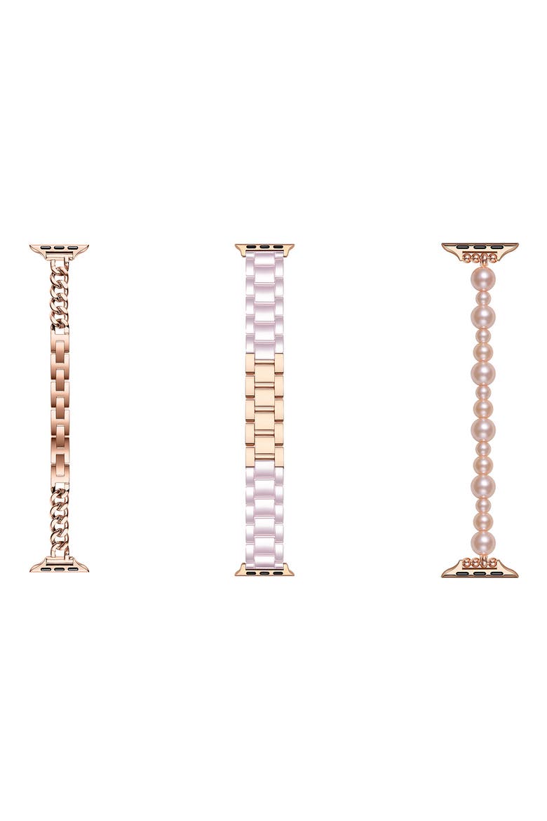 Assorted 3-Pack Watchbands, Alternate, color, ROSE GOLD