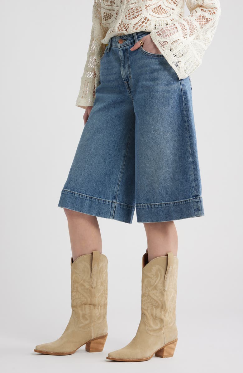 Treasure & Bond High Waist Culotte Wide Leg Jeans, Alternate, color, Medium Wash