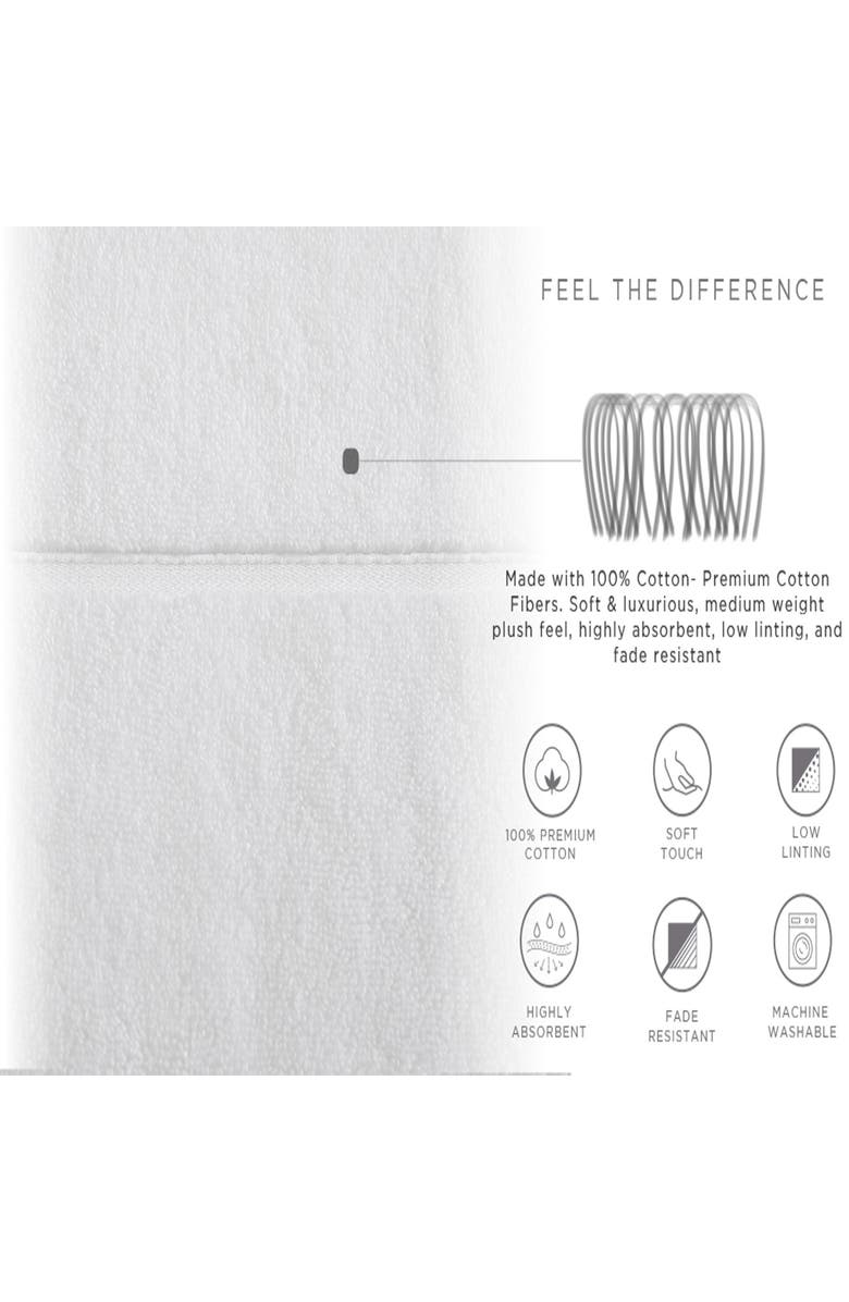 Vera Wang Modern Lux 6-Piece Bath Towel, Hand Towel & Washcloth Set, Alternate, color, Coal