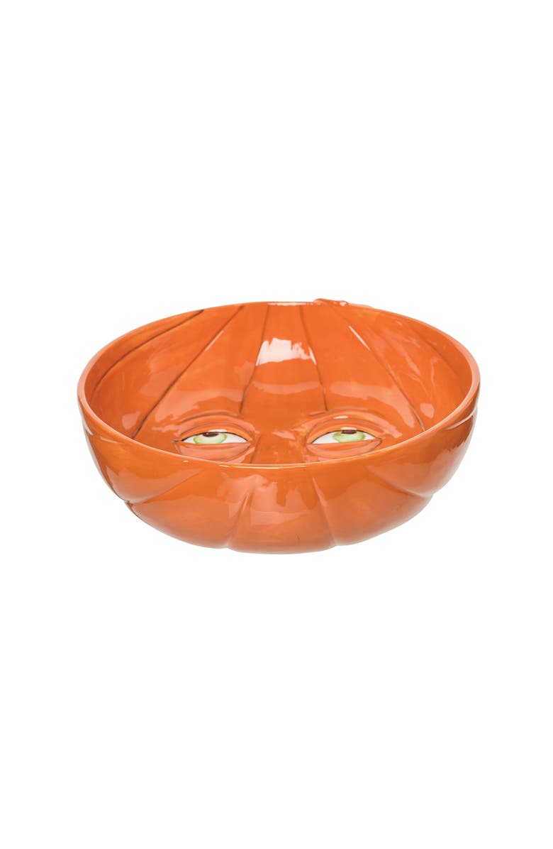 Gallerie II Victor Pumpkin Joe Spencer Serving Halloween Bowl, Alternate, color, Orange