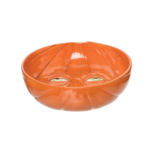 Gallerie Ii Victor Pumpkin Joe Spencer Serving Halloween Bowl In Orange