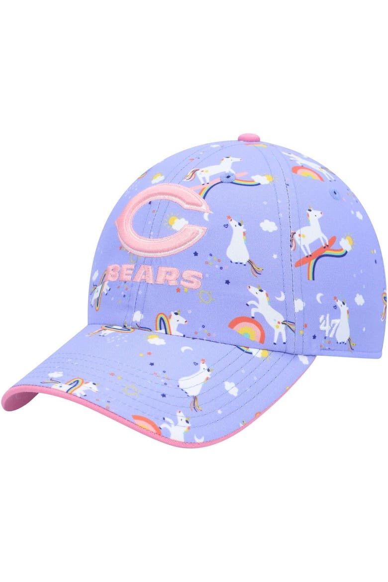 Girls Preschool '47 Purple Chicago Bears Unicorn Clean Up Adjustable Hat, Main, color, Purple