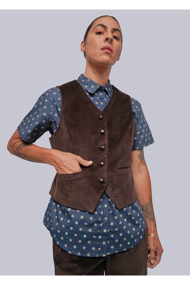 The Essential Corduroy Vest, Alternate, color, MOCHA