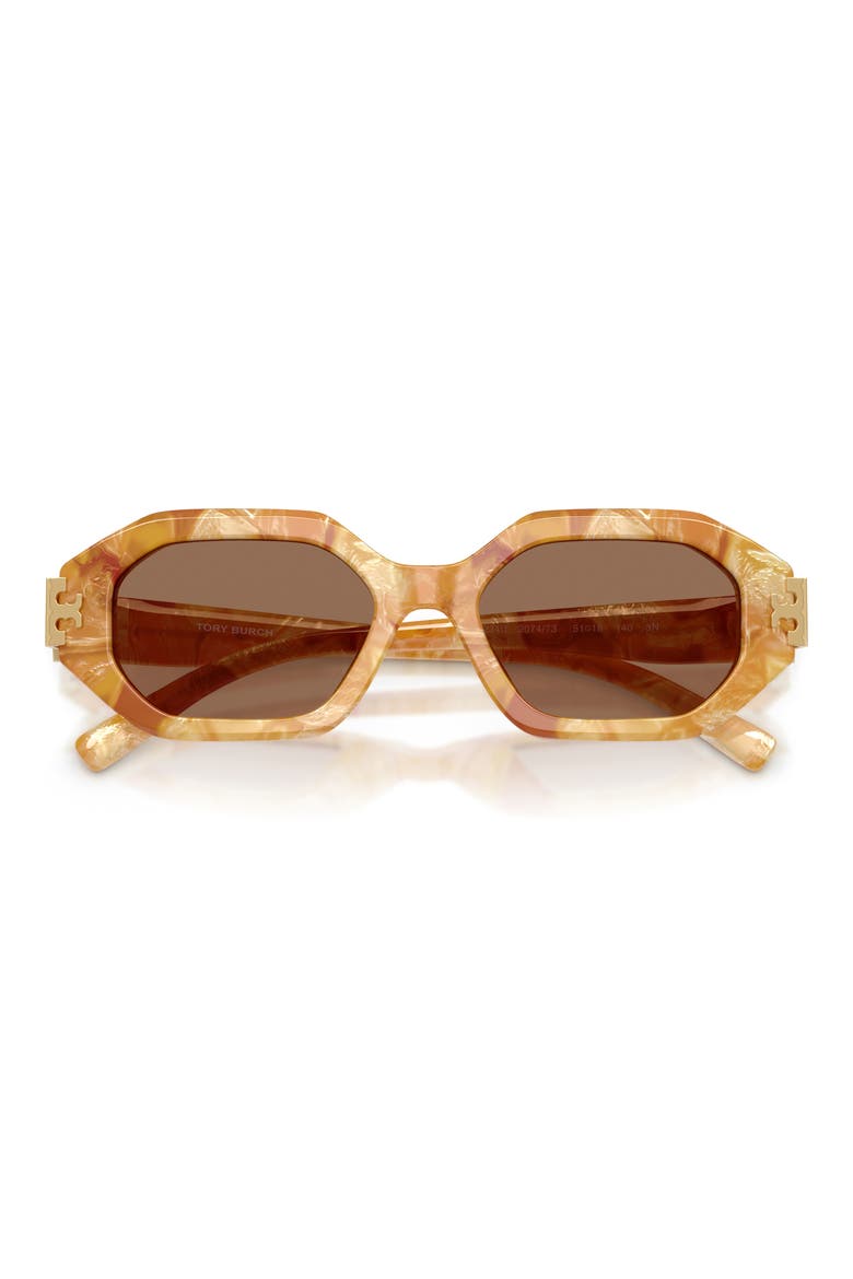 51mm Irregular Sunglasses, Alternate, color, MILKY PEARL AMBER / BROWN