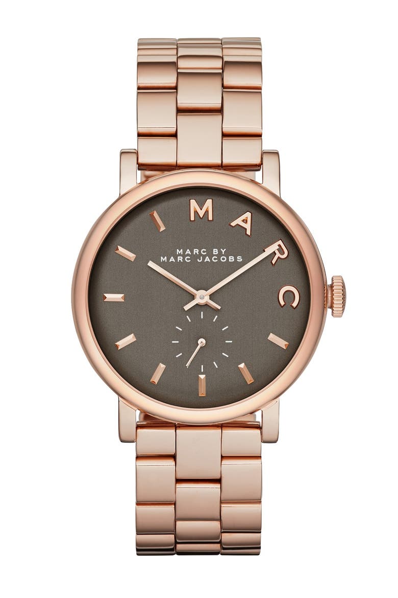 'Baker' Bracelet Watch, 36mm (Nordstrom Exclusive), Main, color, ROSE GOLD/ WHEAT