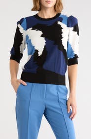DKNY Cotton Puff Sleeve Sweater