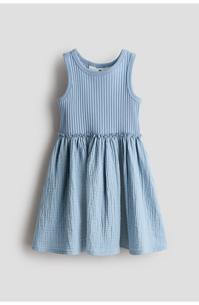 H&M Muslin-skirt Dress, Main, color, Light Blue