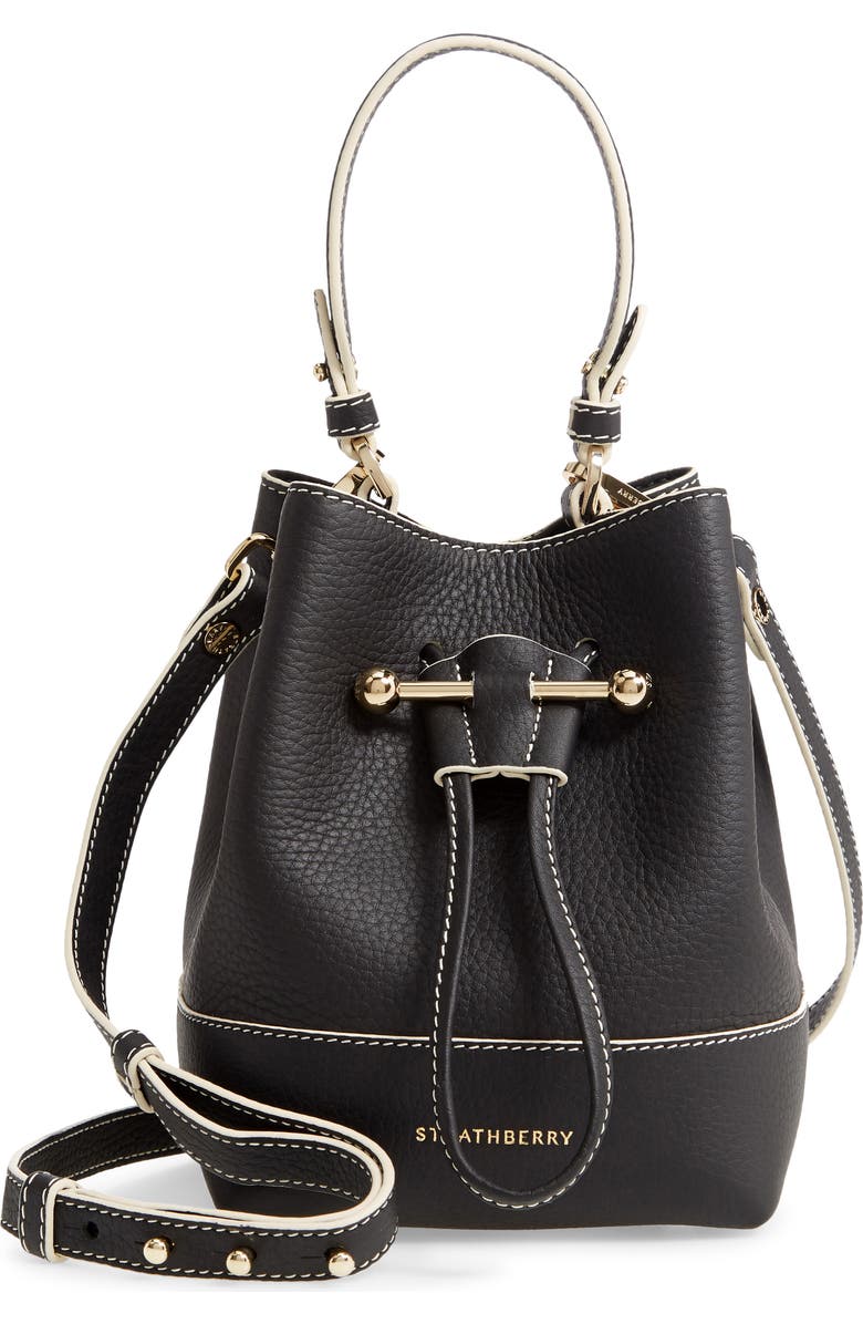 Strathberry Lana Osette Leather Crossbody Bucket Bag, Main, color,