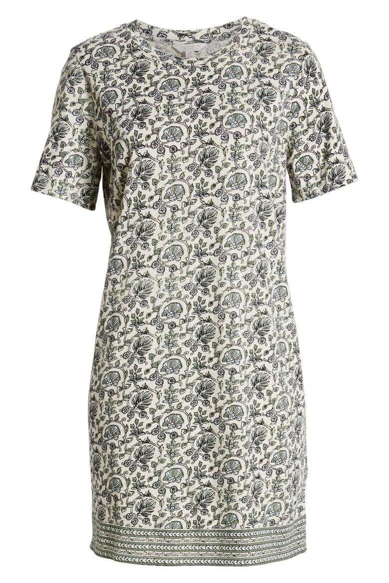 Woodblock T-Shirt Dress, Alternate, color, GREEN MULTI