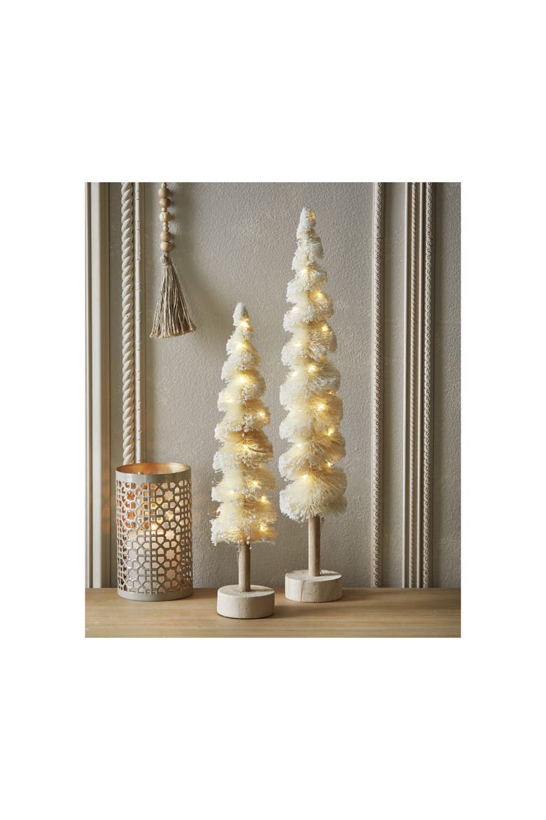 Snowtipped Spiral Ivory Sisal Christmas Tree Decor, Alternate, color, White