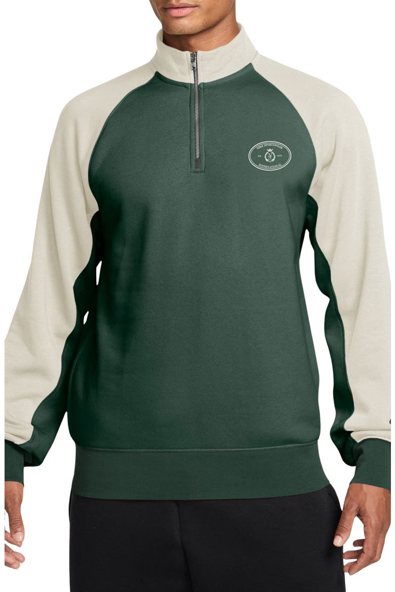 Half-Zip Fleece Pullover, Main, color, FIR/ PHANTOM