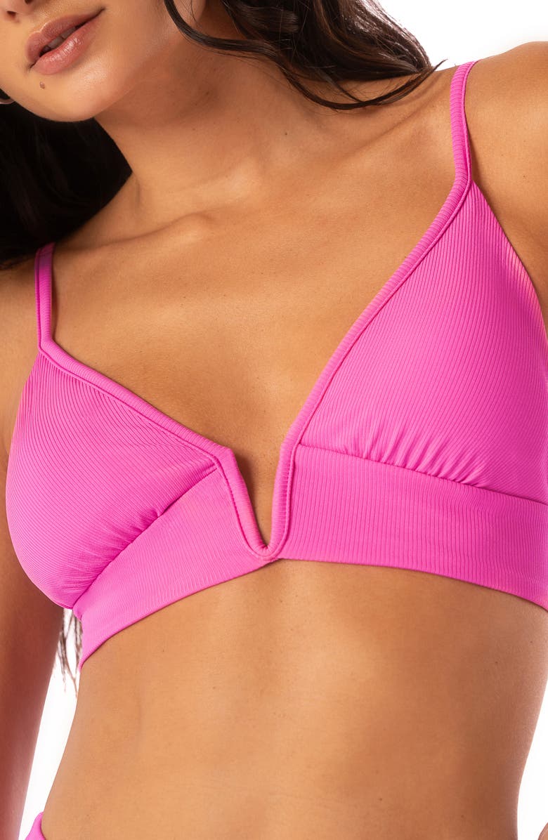 Maaji Parade Reversible Triangle Bikini Top, Alternate, color, Pink