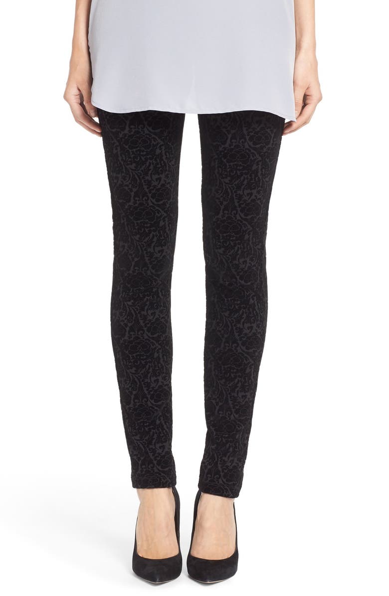 NYDJ 'Joanie' Flocked Stretch Pull-On Leggings, Main, color, 