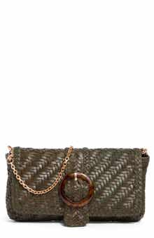 Bailee Woven Leather Clutch