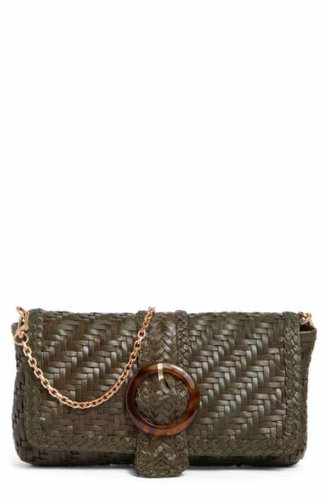 Bailee Woven Leather Clutch
