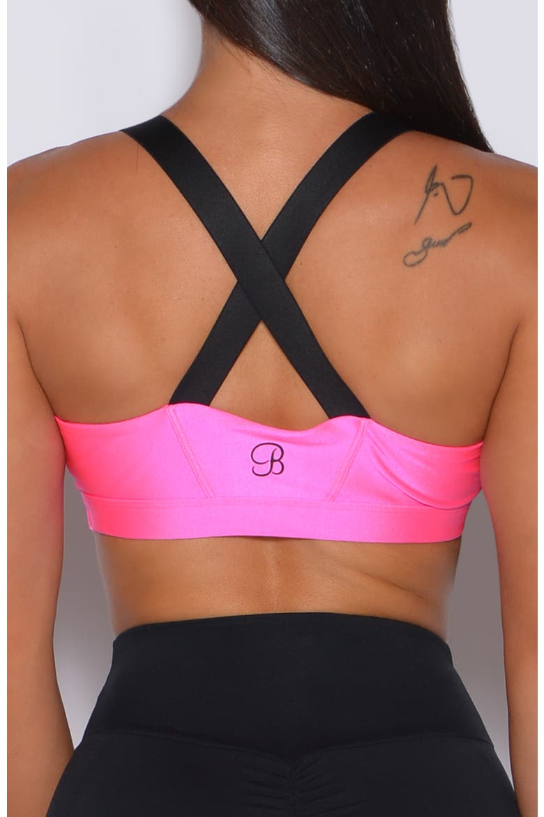 Glow Sports Bra, Alternate, color, Neon Pink