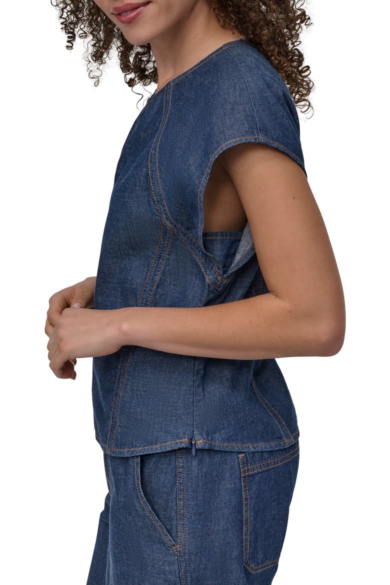 Seamed Denim Top, Alternate, color, CROSBY WASH
