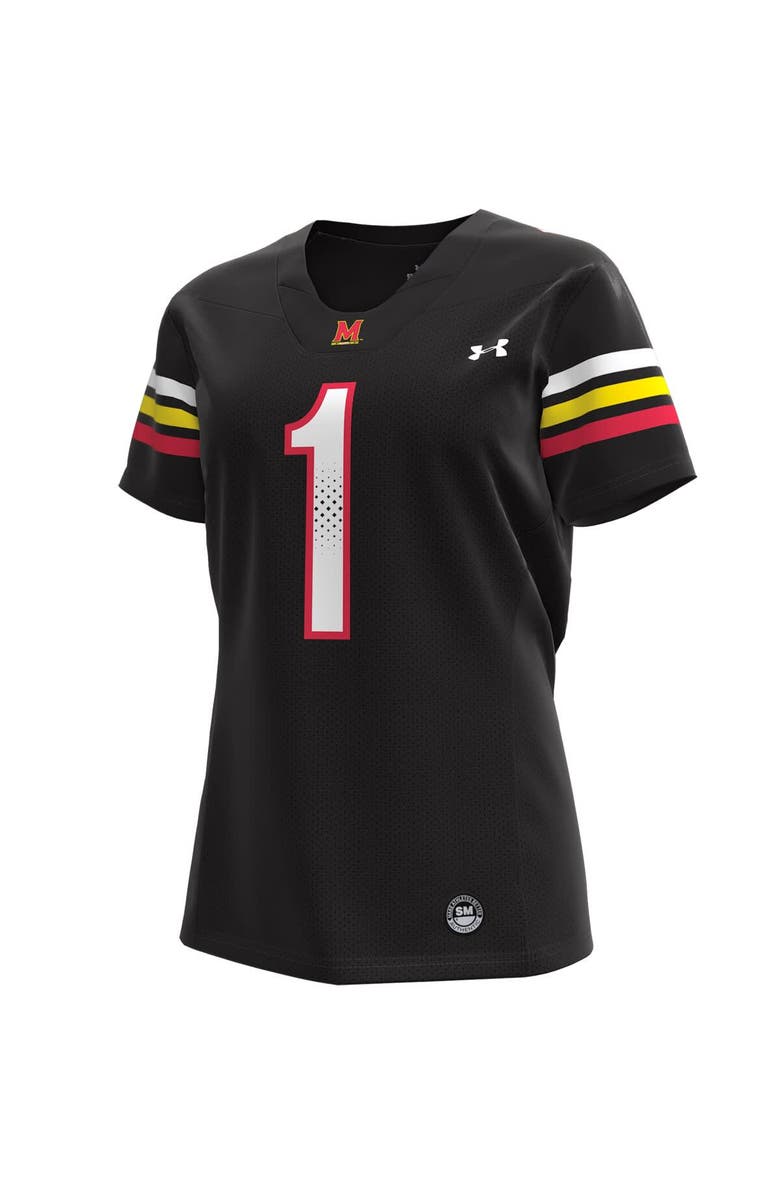 Under Armour Women's Under Armour #1 Black Maryland Terrapins Replica Football Jersey, Alternate, color, Black