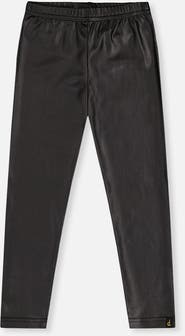 Deux par Deux Faux Leather Elastic Waist Stretch Leggings