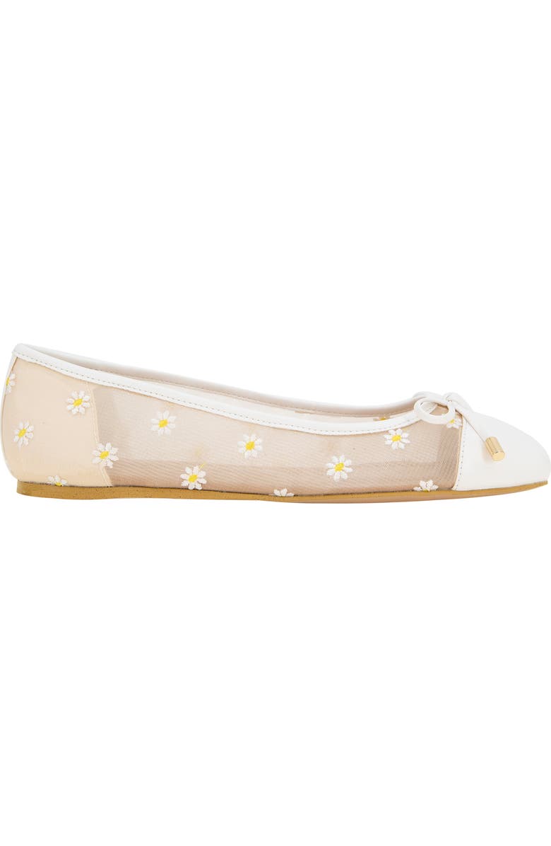 BCBGeneration Hartly Cap Toe Ballet Flat, Alternate, color, White Daisy