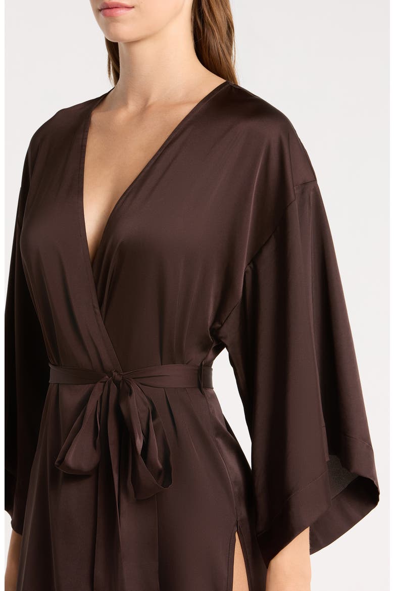 Get Ready with Me Satin Robe, Alternate, color, BROWN MOLE