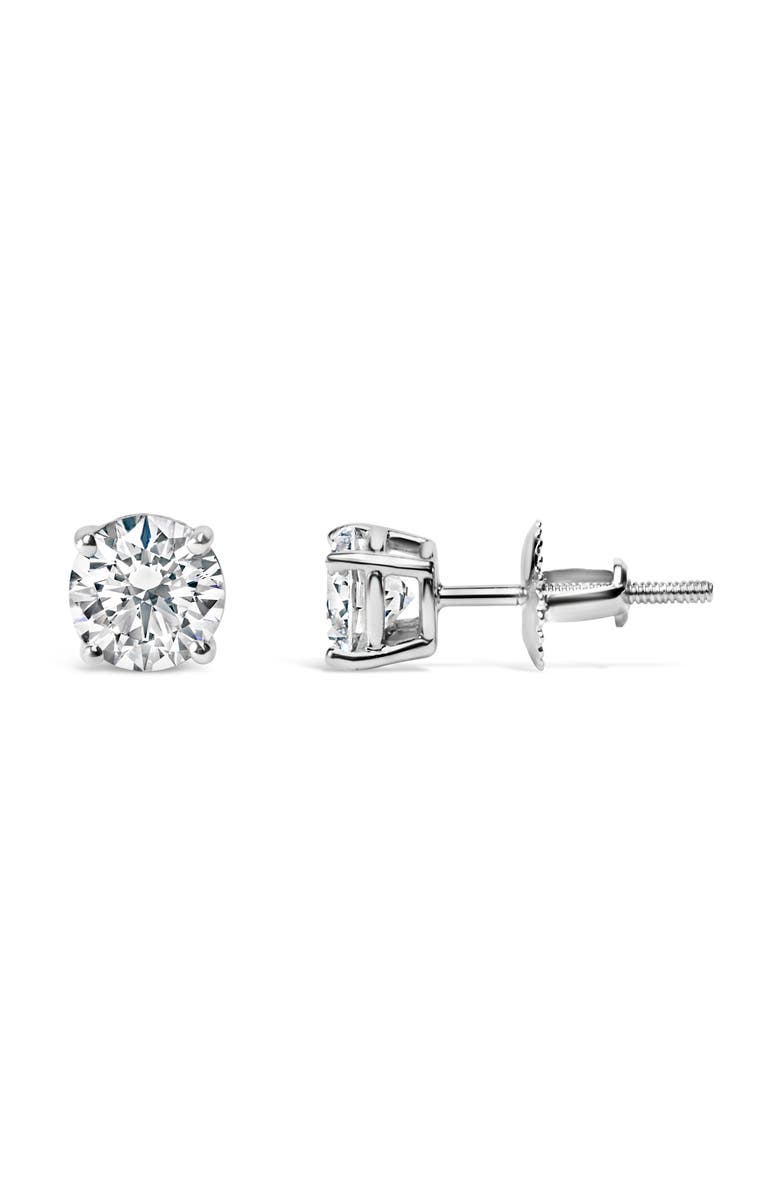 Haus of Brilliance 14K White Gold 1 1/2 Ct Lab Grown Diamond Solitaire Stud Earrings Screwbacks, Alternate, color, White