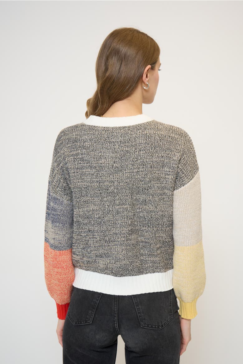 Maisie Bright Melanged Colorblocked Crew, Alternate, color, MULTI