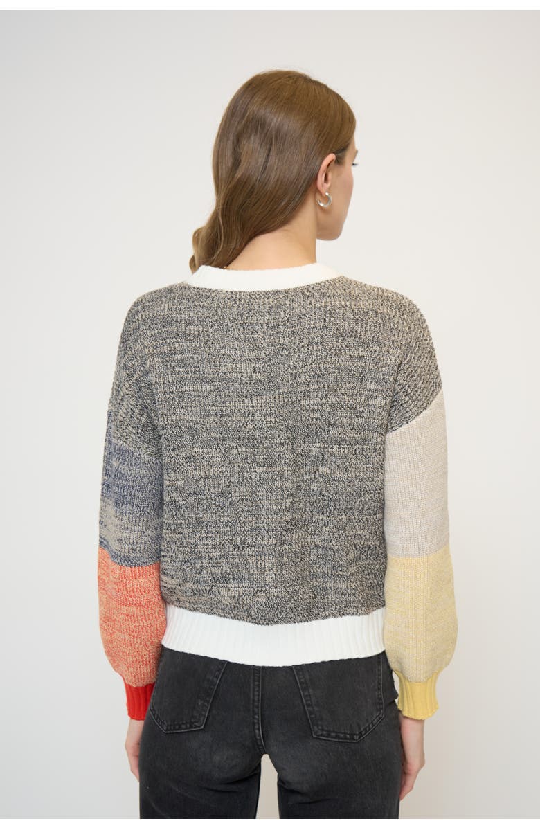 Central Park West Maisie Bright Melanged Colorblocked Crew, Alternate, color, Multi