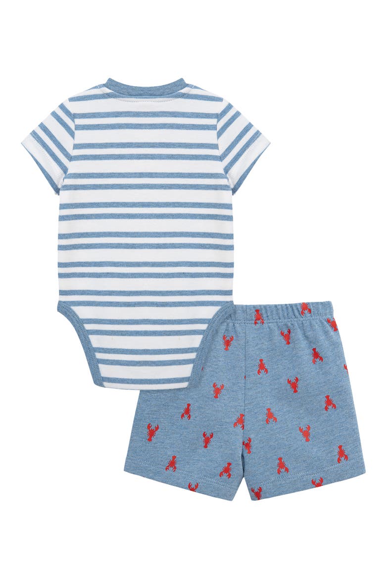 Lobster Bodysuit & Shorts Set, Alternate, color, BLUE