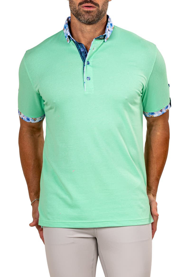 Newton Marthyr0020 Green Button-Down Piqué Polo, Alternate, color, GREEN
