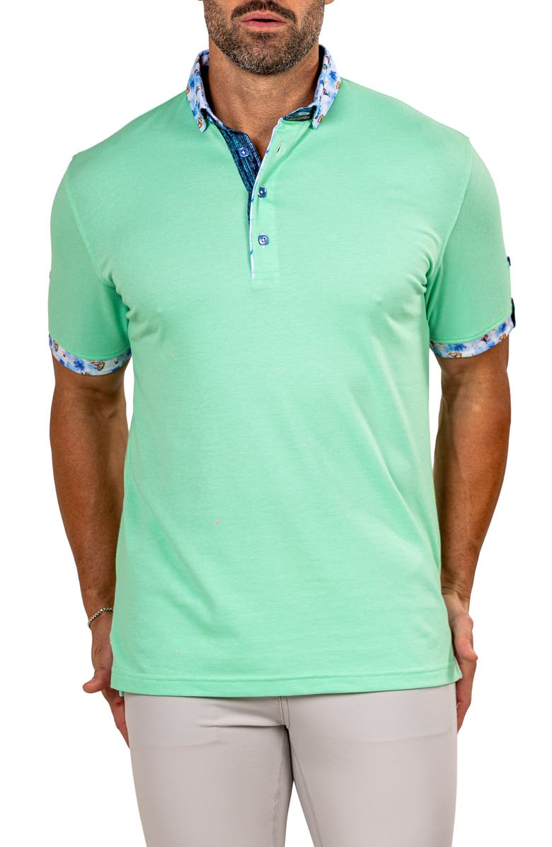 Maceoo Newton Marthyr0020 Green Button-Down Piqué Polo, Alternate, color, Green