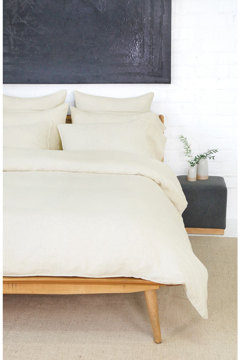 Parker Linen Duvet Cover & Sham Set, Alternate, color, CREAM