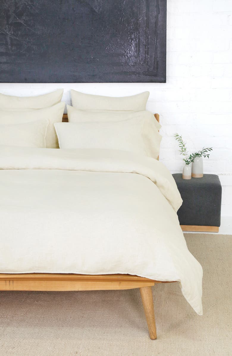 Pom Pom at Home Parker Linen Duvet Cover & Sham Set, Alternate, color, White