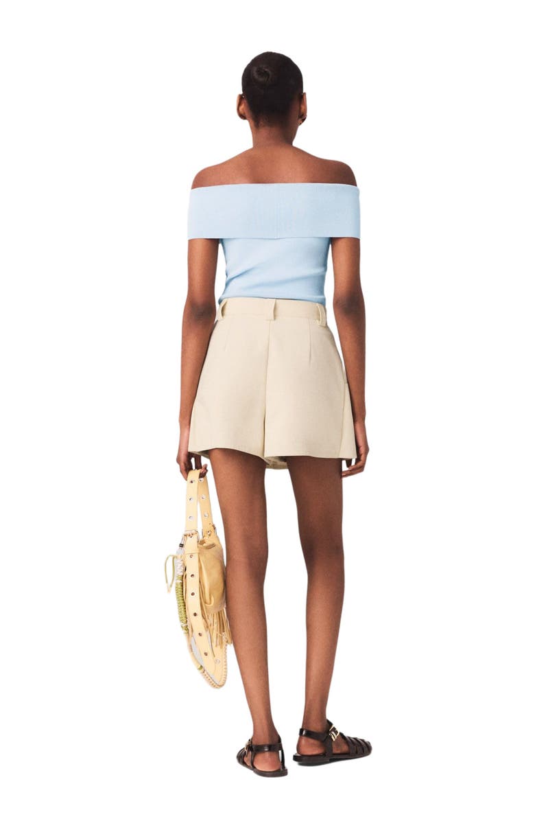 maje Cotton skort, Alternate, color, Ecru