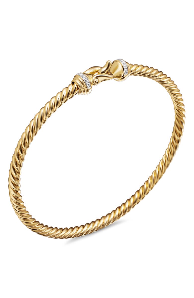David Yurman Buckle Cablespira<sup>®</sup> 18K Yellow Gold & Diamond Bracelet, 3.5mm, Alternate, color, Gold/ Diamond
